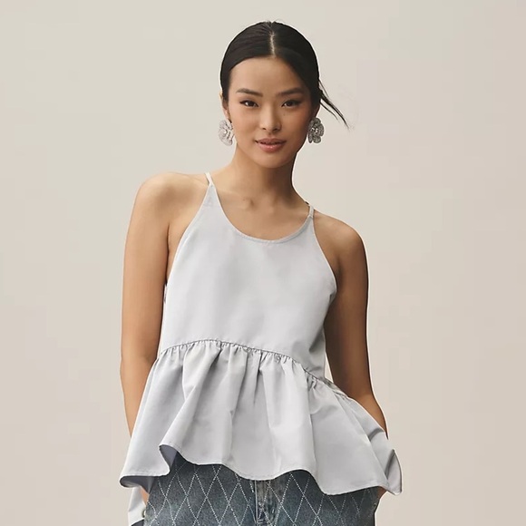 NWT! Anthropologie Let Me Be Shine Halter Babydoll Tank - Size Small 💎🟤 - Picture 1 of 9